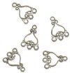5 21mm 3 to 1 Antique Silver Heart Connectors